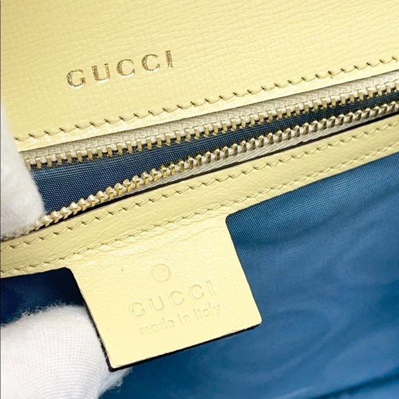 Gucci New GG Azalea Ring Logo Butter Yellow Leather Shoulder Timeless Purse Bag - Picture 8 of 15
